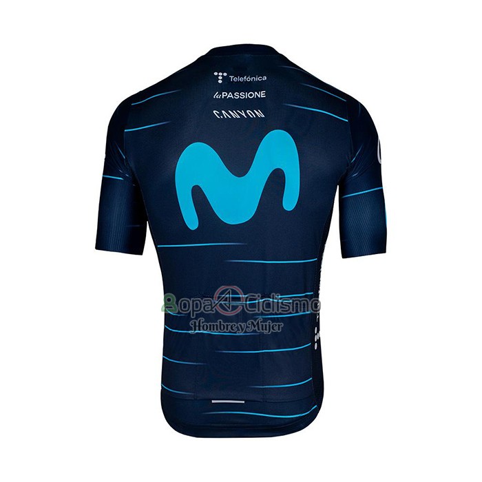 Movistar Ropa Ciclismo Culotte Corto 2022 Mangas Cortas Profundo Azul Azur